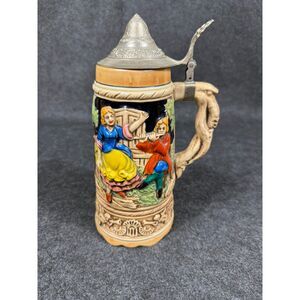 Vintage Japan Musical Lidded Ceramic Beer Stein